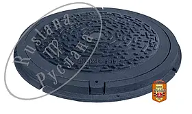 Садовий люк ЧОРН. полім./піщ. Ø корп. 730 мм, крихітка 630 мм (навант. 1т) РУСЛАНА