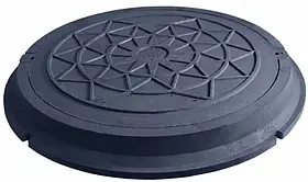 Легкий люк ЧОРН. полім./піщ.  (А-15) Ø корп. 780 мм, крихітка 630 мм (навант.. 1,5т) РУСЛАНА