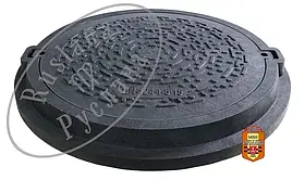 Легкий люк ЧОРН. ЄВРО (А 15) + замок полім./піщ. Ø корп.820 мм, крихітка 665 мм (навант. 1,5т) РУСЛАНА