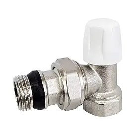 Кран рад. кутовий низ 1/2" з ущільн.рез. RL {120}