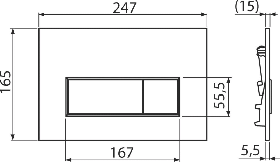 M57-GM-M Кнопка керування інсталяції GUN METAL мат {25}