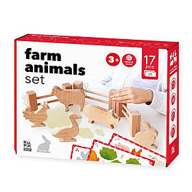 Набір дерев'яних фігур Тварини на фермі 900521 Igroteco