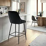 Барний стілець Siera, оксамитовий, чорний, комплект із 2 шт., фото 2