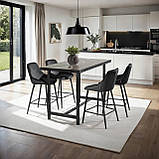 Барний стілець Siera, оксамитовий, чорний, комплект із 2 шт., фото 3