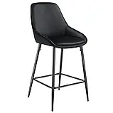 Барний стілець Siera, оксамитовий, чорний, комплект із 2 шт., фото 5