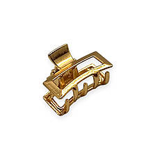 Крабік міні для волосся 2.5 х 1.7 см металевий прямокутний #02 gold Fashion Jewelry