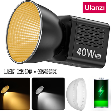 Відео світло постійне на акумуляторі з регулюванням яскравості та температури Портативна лампа LED Ulanzi 40WPro