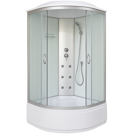 Душовий бокс KO&PO 470 Matt J 90x90х215 см на глибокому піддоні з гідромасажем матове скло розсувні двері, фото 1