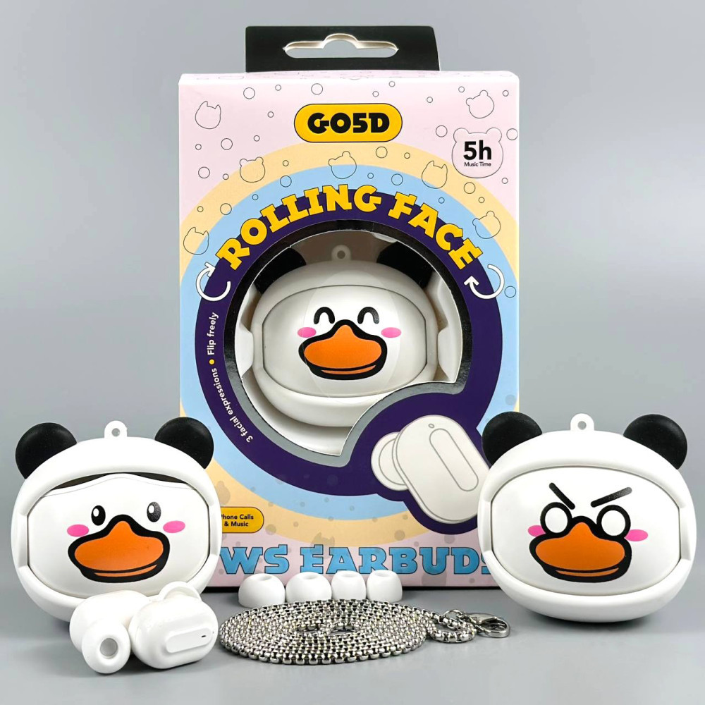 Безпровідні навушники Duck G05D Rolling Face TWS, BTV 5.4 Білий 58314, фото 1