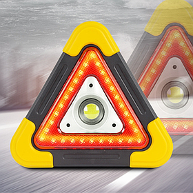 Знак трикутник "аварійна зупинка" в автомобіль, аккумуляторний на сонячній батареї 17х19х5, 5 см