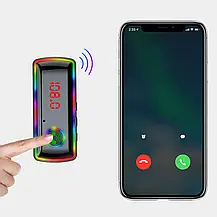 Модулятор у машину F12 з Bluetooth, Автомобільний FM-Модулятор 3в1 з Bluetooth RGB-підсвіткою і LED-екраном, фото 4