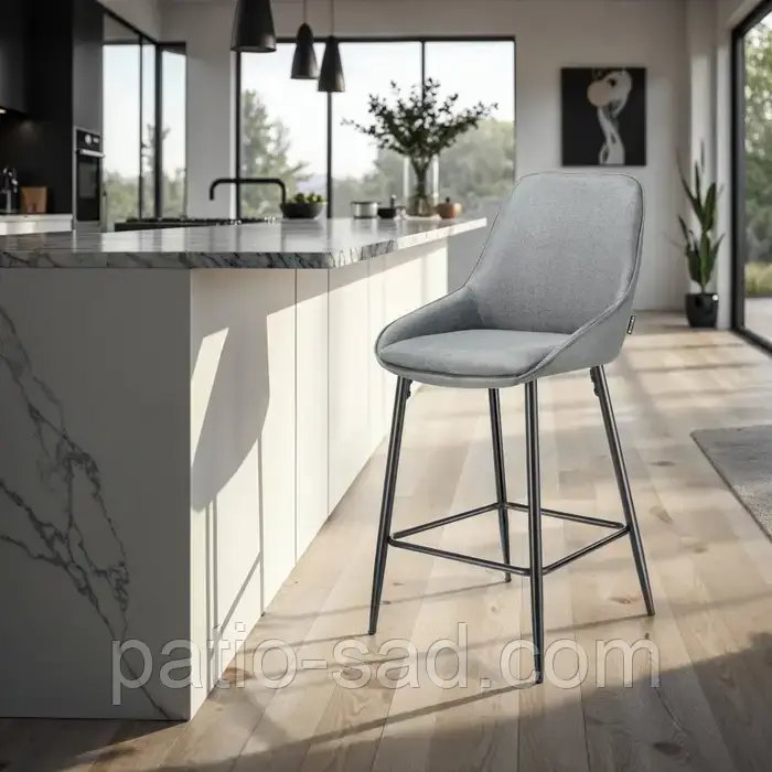 Барний стілець Siera, сіро-чорна тканина, комплект із 2 шт., фото 1