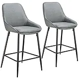 Барний стілець Siera, сіро-чорна тканина, комплект із 2 шт., фото 4