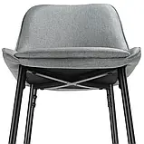 Барний стілець Siera, сіро-чорна тканина, комплект із 2 шт., фото 9