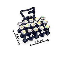 Крабік для волосся 2.5 х 2.5 см металевий зі стразами black Fashion Jewelry