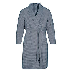 Халат вафельний 3Д Ярослав сірий розміри від 48 до 62 (L-XXХХL)