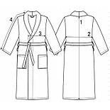 Халат вафельний 3Д Ярослав сірий розміри від 48 до 62 (L-XXХХL), фото 3