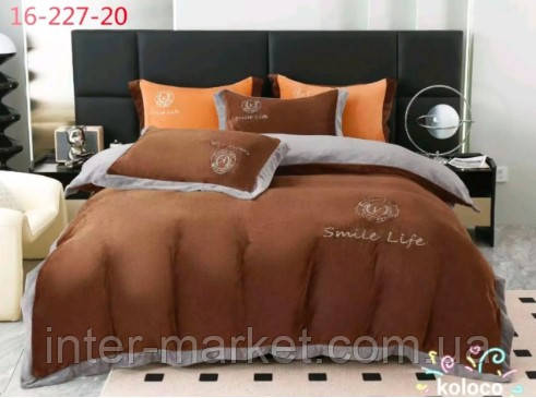 Велюрова постільна білизна Smile Life євро комплект теплої постільної білизни Monika 2.., фото 1