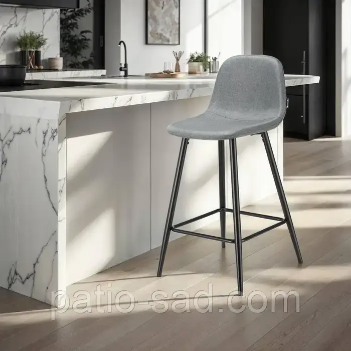 Набір з 2 барних стільців Willow зі спинкою та підставкою для ніг, фото 1