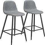 Набір з 2 барних стільців Willow зі спинкою та підставкою для ніг, фото 4