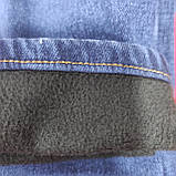 Джинси жіночі МОМ фліс стрейч зима теплі зручні 27 сині, фото 9