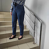 Джинси жіночі МОМ фліс стрейч зима теплі зручні 27 сині, фото 6