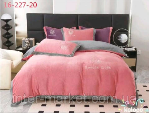Велюрова постільна білизна Smile Life євро комплект теплої постільної білизни Monika 2.., фото 1