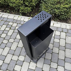 Урна вулична 50л з попільничкою металева, для вулиці, міцна, антикорозійна