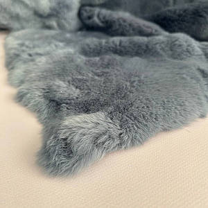 Натуральне хутро кролика фарбоване 56х110 см - джинс