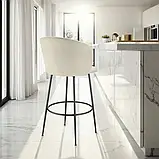 Міцний набір із 2 барних стільців Luana, кремовий/чорний, фото 2