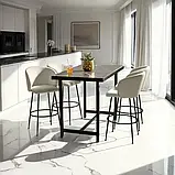 Міцний набір із 2 барних стільців Luana, кремовий/чорний, фото 3