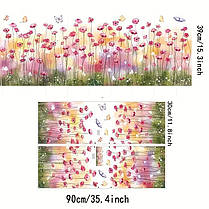 Вінілові наклейки BRUP Польові рожеві Квіти ( лист 60 х 90 см) ББ201-16 XX-AB, фото 2