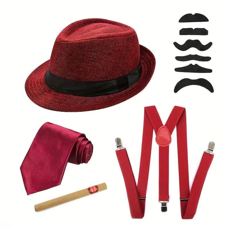 Костюм Гангстер Мафия черный. Костюм мужской  в Стиле 1920-х бордовый, фото 1