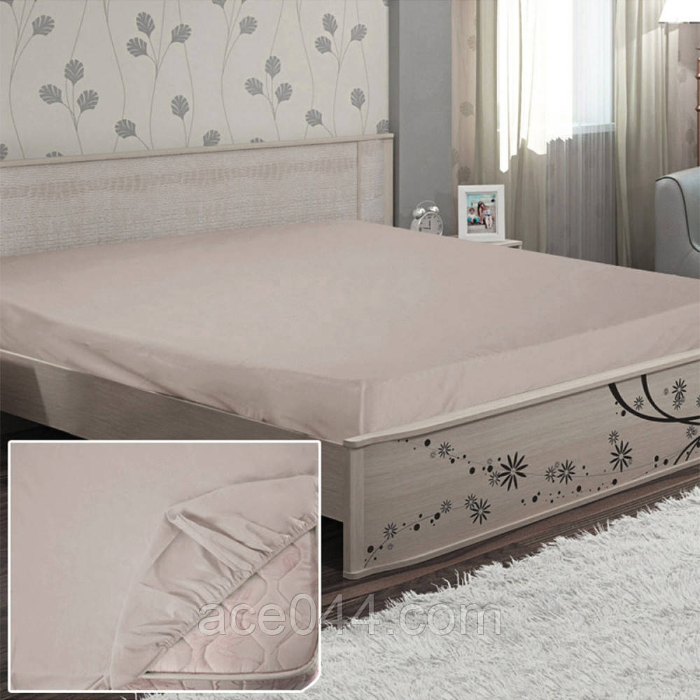 Простирадло НА РЕЗИНЦІ бязь Ярослав кава з молоком, фото 1