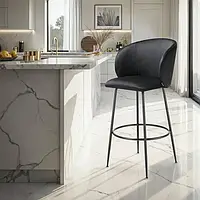 Міцний набір з 2 барних стільців Luana, чорний