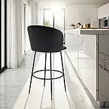 Міцний набір з 2 барних стільців Luana, чорний, фото 2