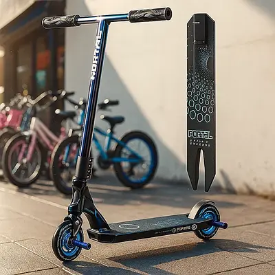 Трюковий самокат для початківця від 5 років / Дитячий вуличний транспорт Пегі гальмо колеса PU 120 мм HIC Синій