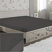 Простирадло НА РЕЗИНЦІ бязь Ярослав темно сіре