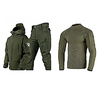 Утеплений костюм на флісі Soft Shell TACTICAL VANGUARD Олива з бойовою рубашкою розмір L