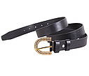 Жіночий ремінь з натуральної шкіри PRP2201-40 чорний, фото 3