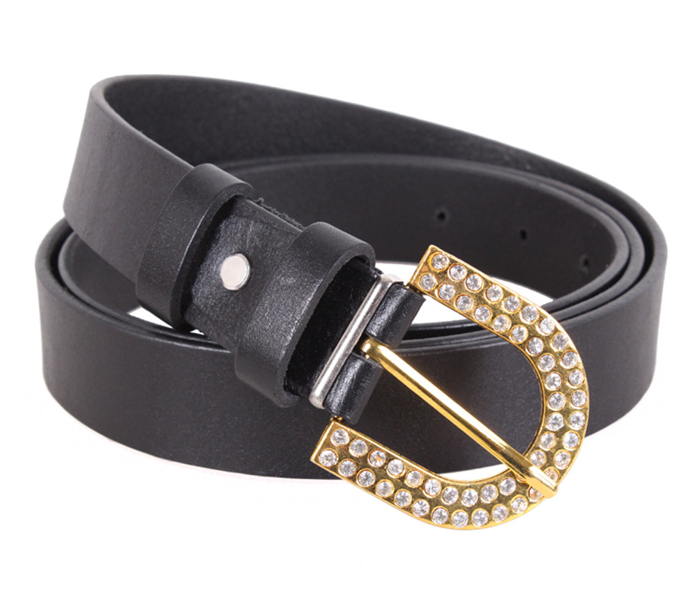 Жіночий ремінь з натуральної шкіри PRP2201-40 чорний, фото 1