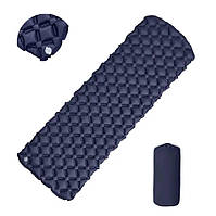 Надувний туристичний килимок матрац Синій