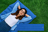 Надувний туристичний килимок матрац з насосом та подушкою Westtune Розмір 200х70см Синій, фото 5