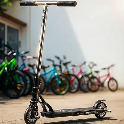 Трюковий вуличний самокат для початківця від 5 років / Дитячий транспорт Пегі гальмо колеса PU 120 мм HIC Чорний