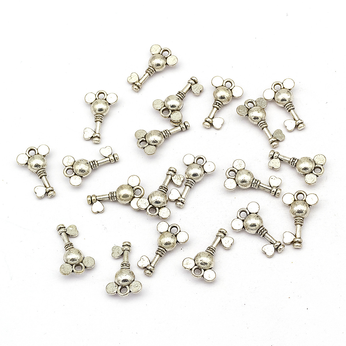 Кулон Ключ, Метал, Античне Срібло, 19х11х6мм, Отвір 2мм, 20 шт, фото 1