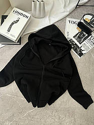 Жіночий базовий осінній теплий батнік тринити фліс худорлявий на блискавці з капюшоном зипка спортивна тепла кофта