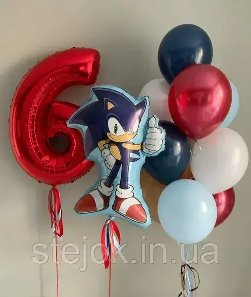 Набір куль "Сонік" з червоною цифрою, фото 1