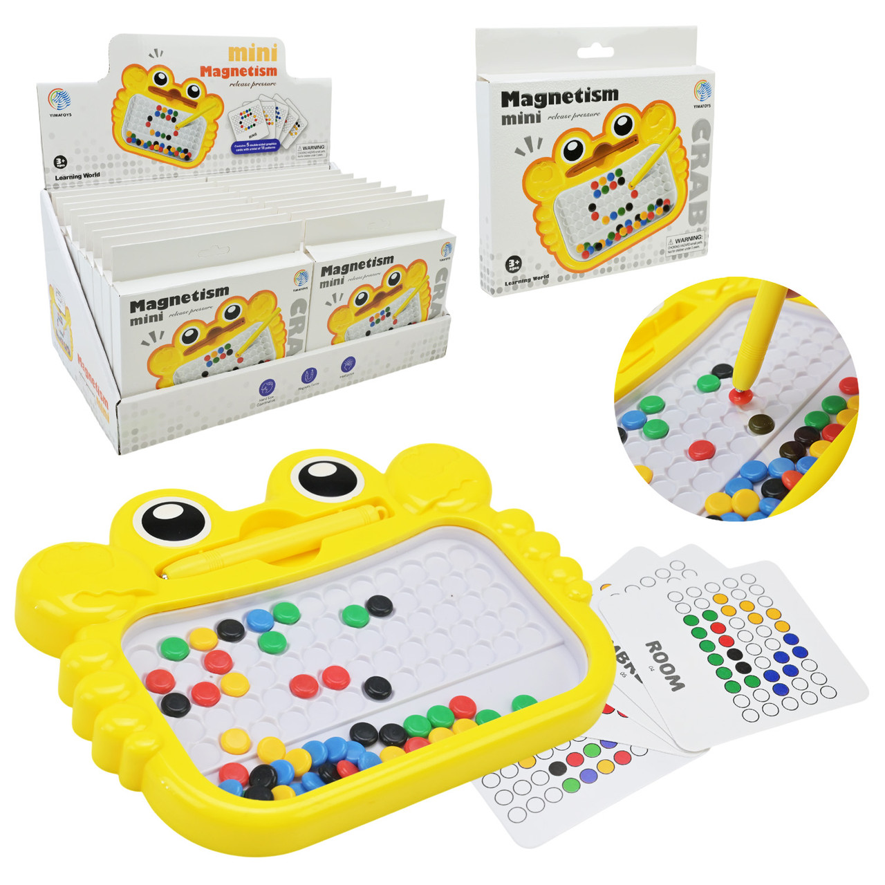 Мозаїка магнітна YM-80 дошка з паличкою, 5 карток, бокс 33 см, фото 1