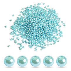 Перли Намистини Акрилові, Глянцеві, Круглі, Аквамарин, 4мм, Отвір 1мм, близько 850шт/25г