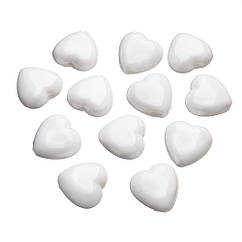 Кабошони Акрилові, Імітація Перлів, Серце, Слонова Кістка, 10.5х10.5х5мм, 50 шт
